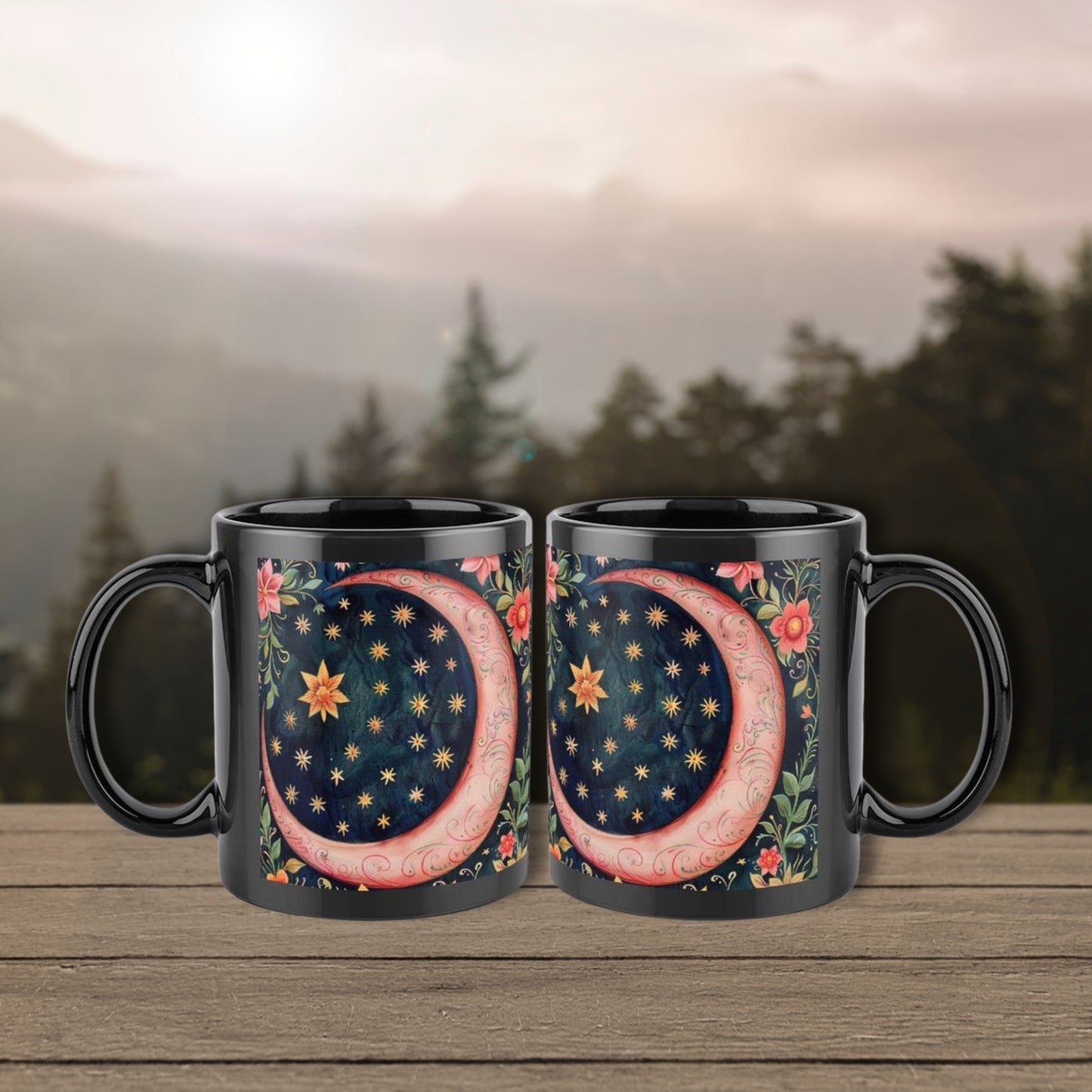 Pink Flower Moon Mug