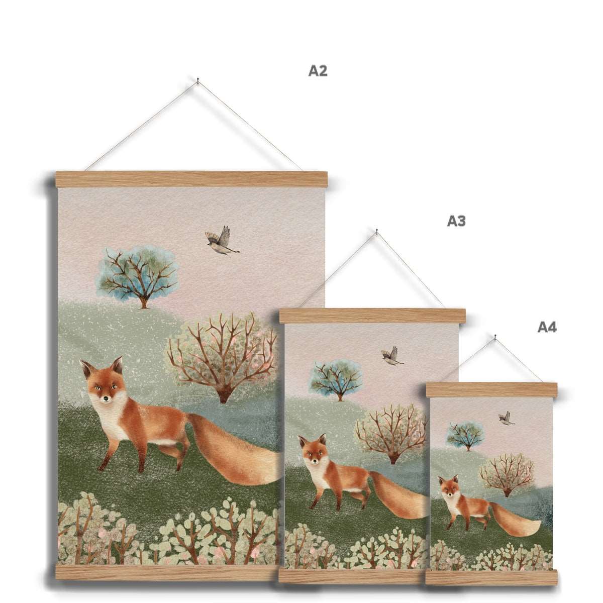 Blossom Wood Fox Hanging Print