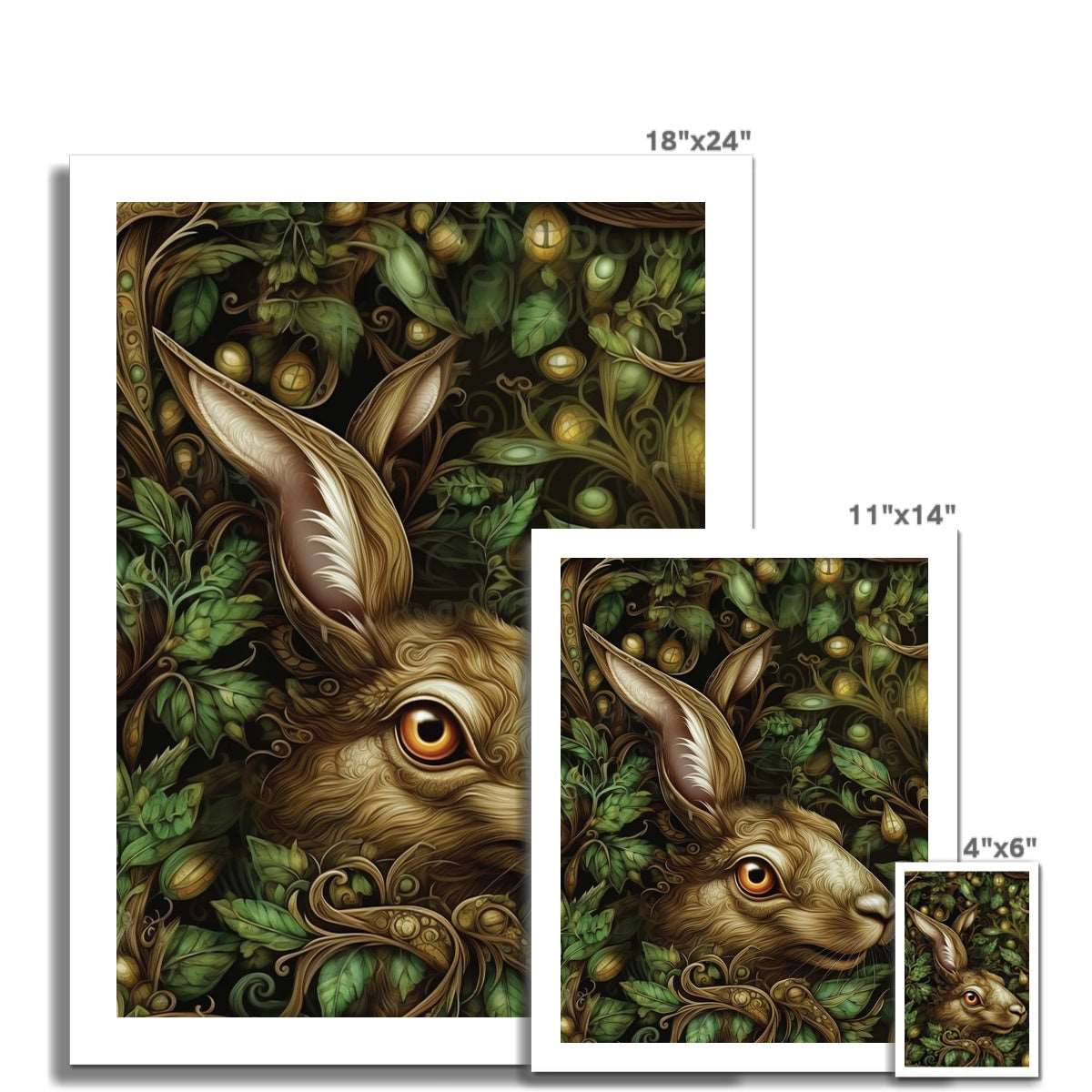 Mystic Forest Hare Art Print