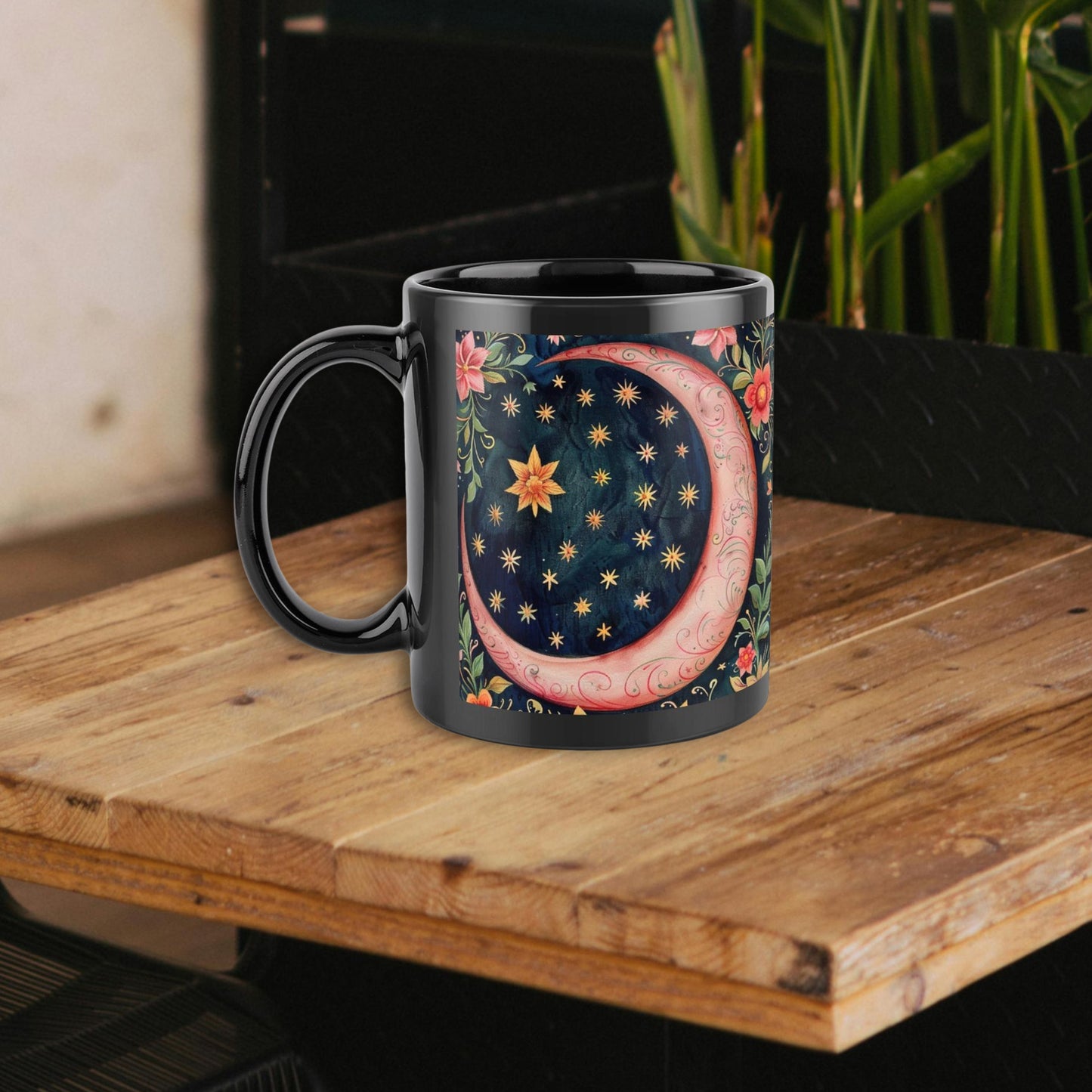 Pink Flower Moon Mug