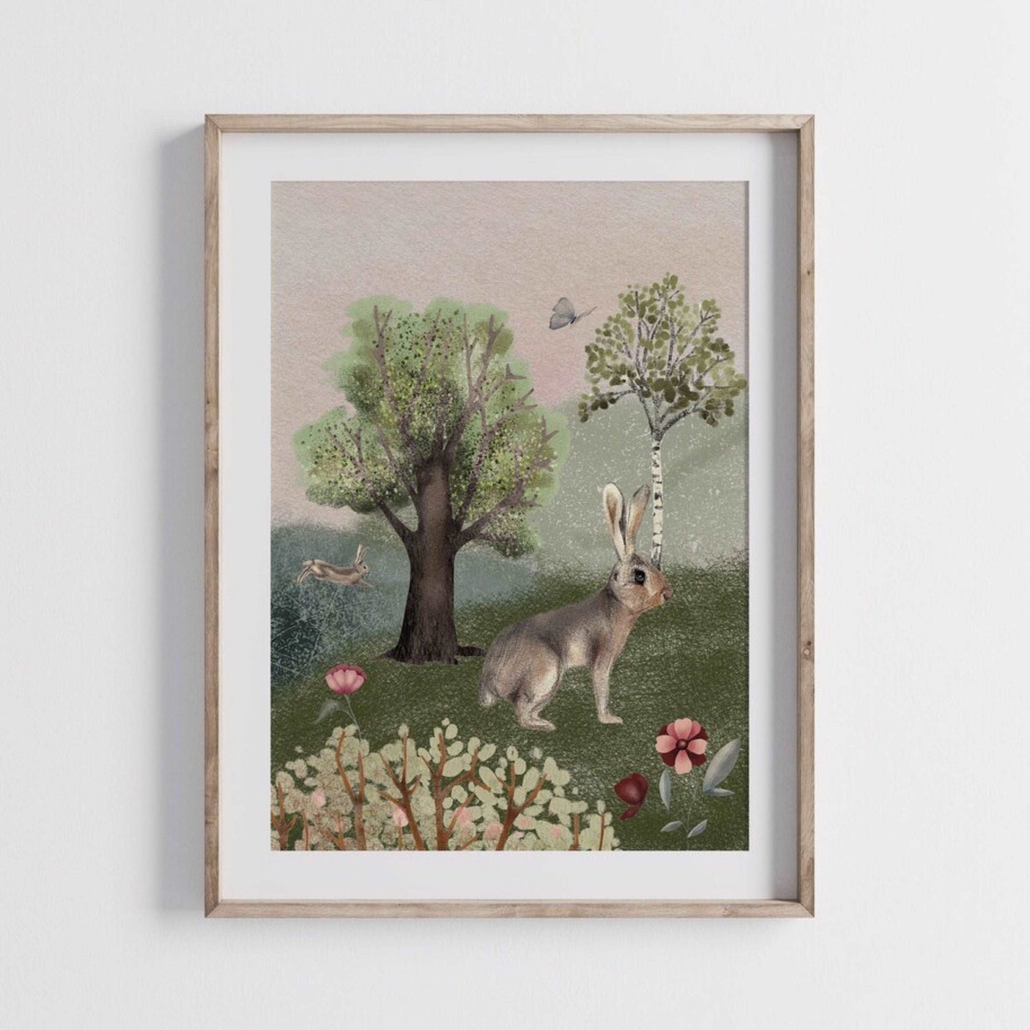 Blossom Wood Hare Art Print