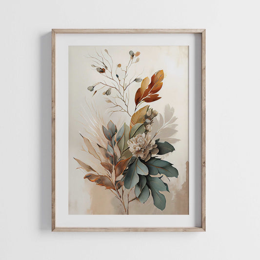 Vintage Autumn Flowers Art Print