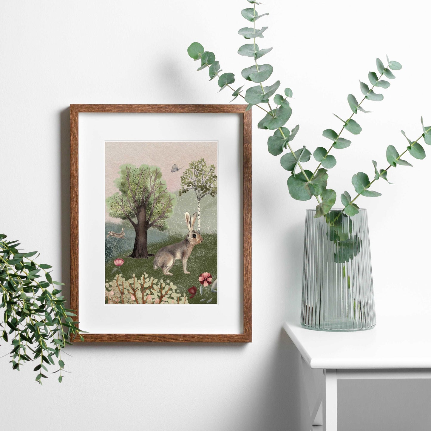 Blossom Wood Hare Art Print