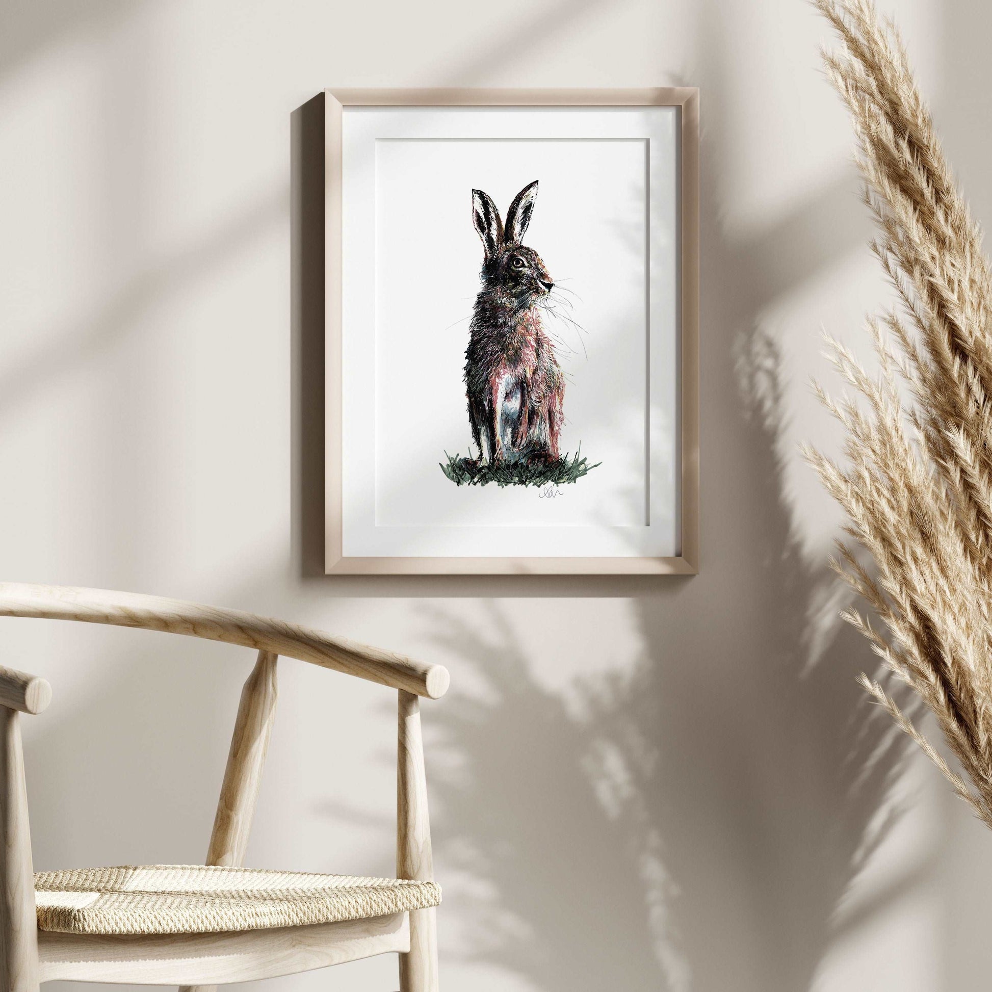 Rustic Hare Art Print