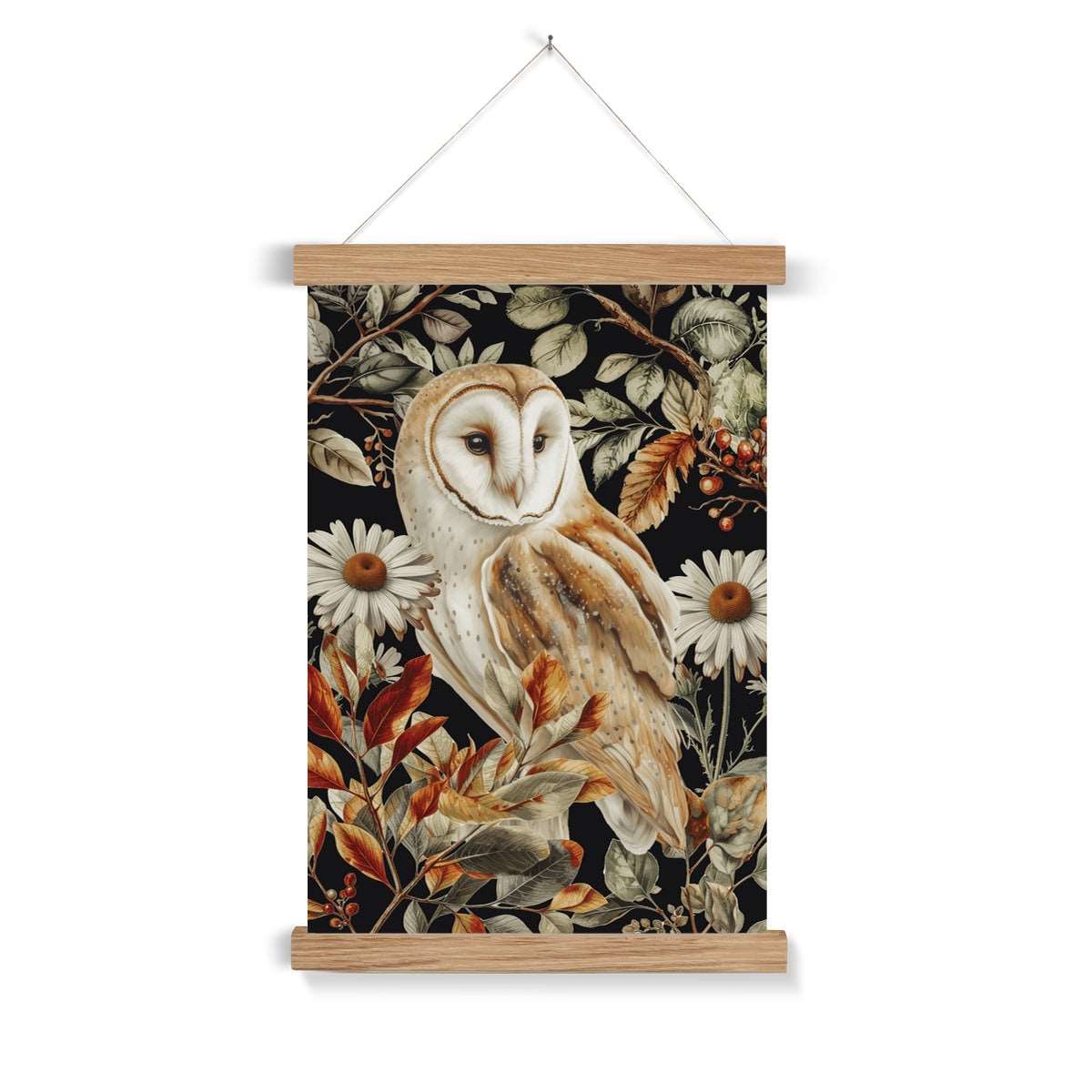 Barn Owl Art Print with Hanger