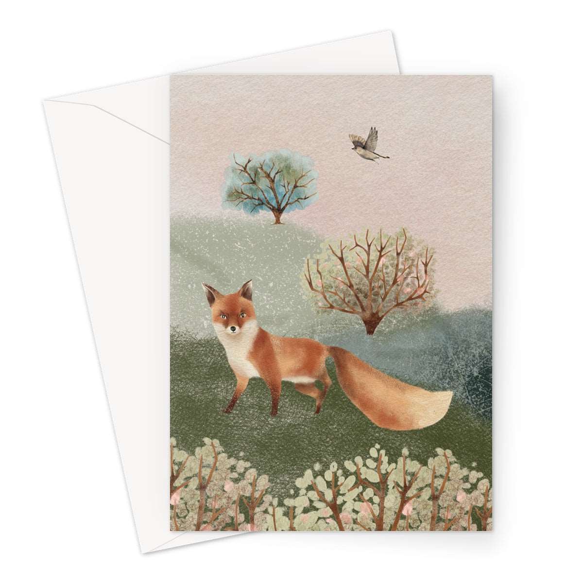 Blossom Wood Fox Greeting Card