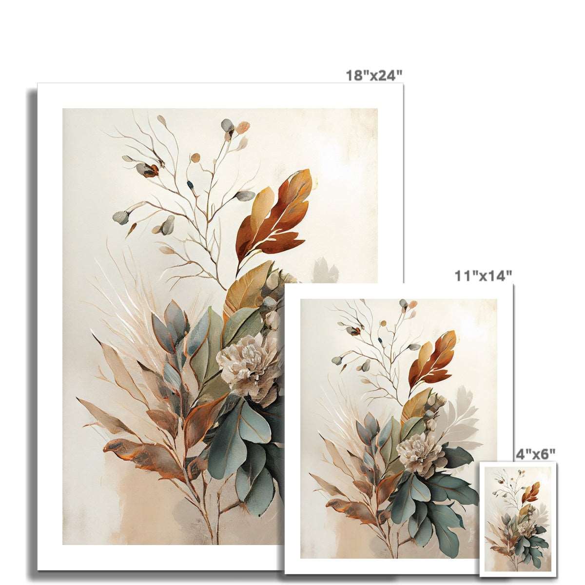 Vintage Autumn Flowers Art Print