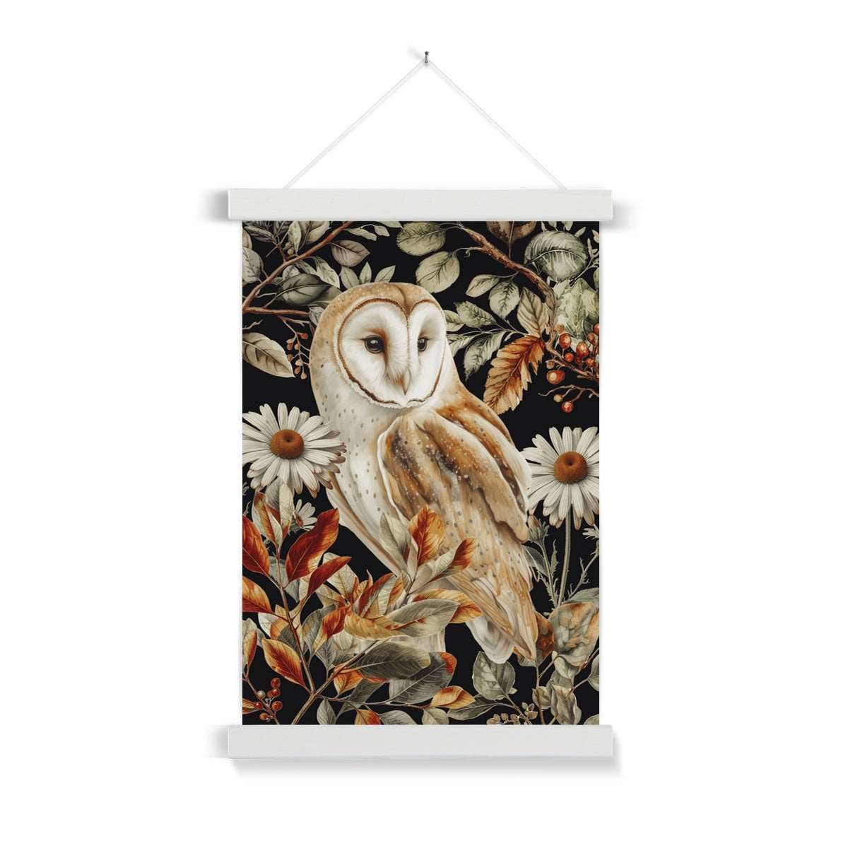 Barn Owl Art Print with Hanger