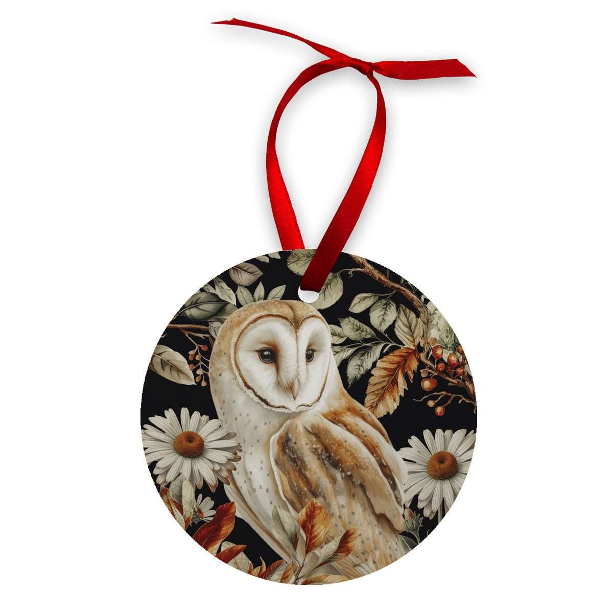 Barn Owl Wood Ornament