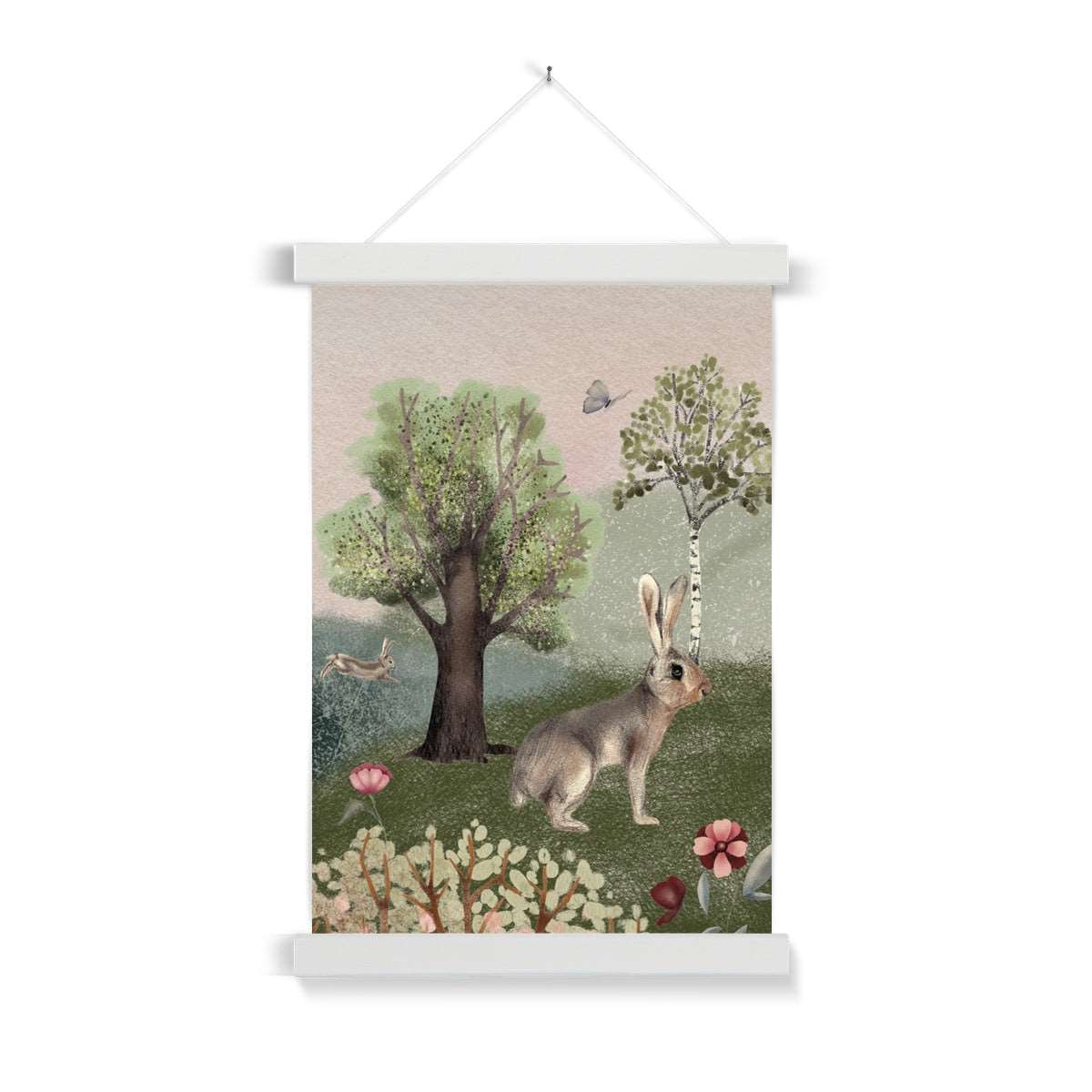 Blossom Wood Hare Hanging Print