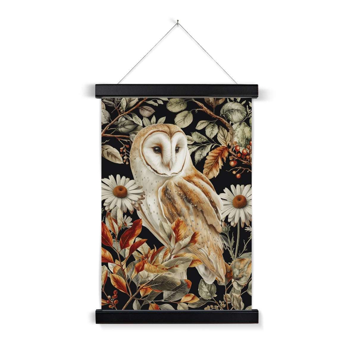 Barn Owl Art Print with Hanger