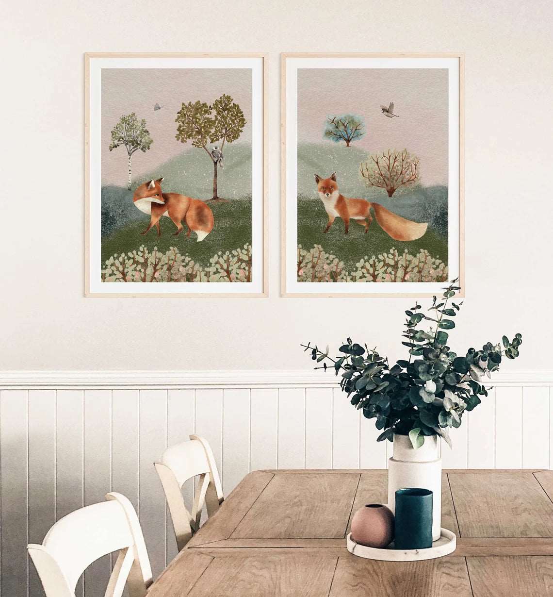 Blossom Wood Fox Art Print