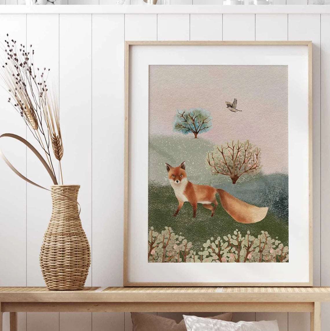 Blossom Wood Fox Art Print