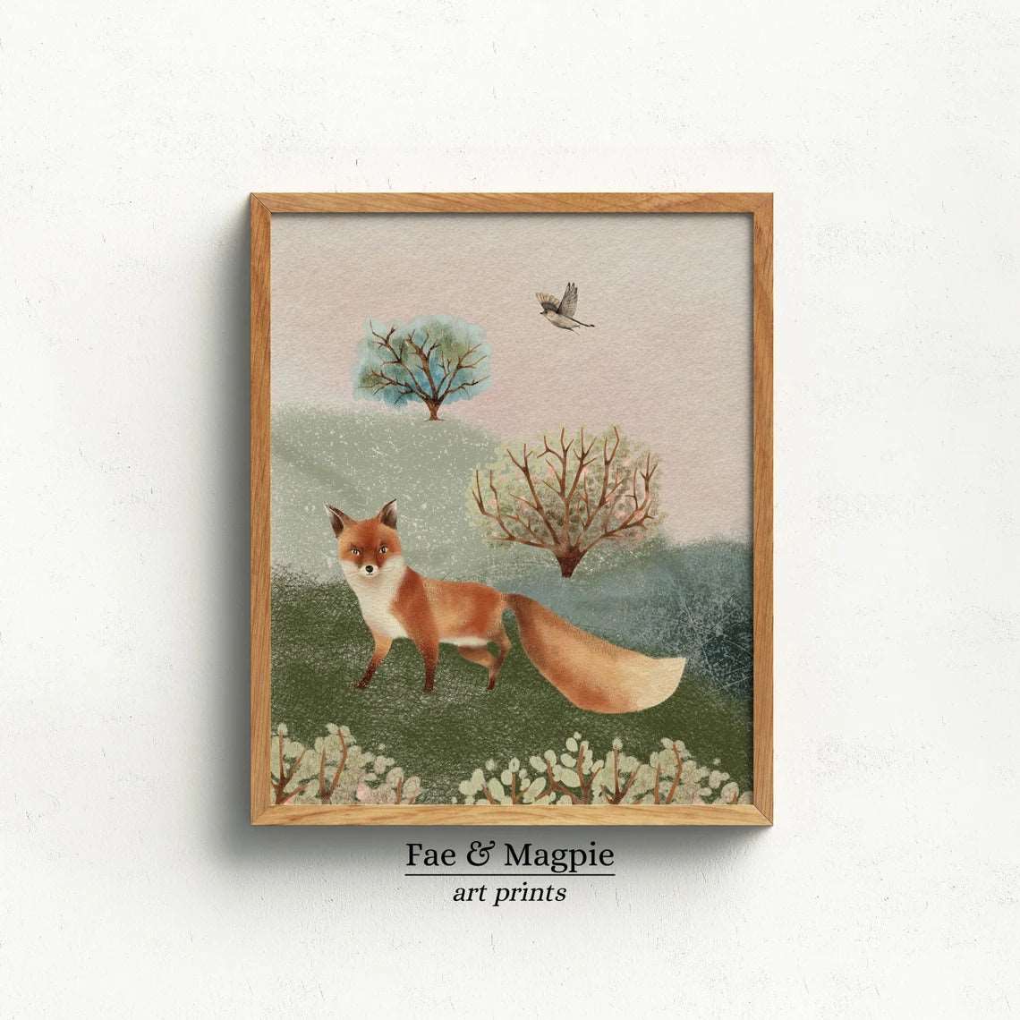 Blossom Wood Fox Art Print