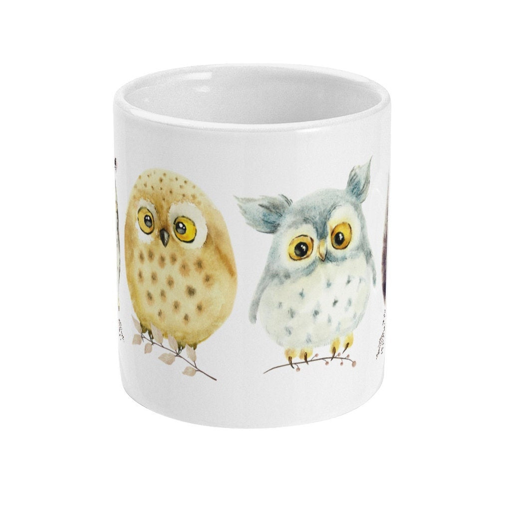 Owls Mug, Cute Owls, Bird Mug, Owl Lover Gift, Woodland Owls, owllovers, wildlife mug, nature mug, Fluffy Owls Mug, birdlover