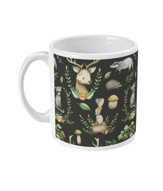 Forest Friends Mug, Deer Mug, Autumn Art, Fall Mug, Woodland Animals, Forest Animals, Cottagecore, Dark Academia, Dark Aesthetic, Mouse Mug