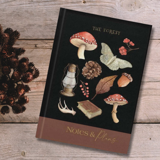 The Forest Dark Academia Hardback Journal | Dark Aesthetic Notebook | Moody Stationary | Toadstool Notebook | Stationary Gift | Witchcore