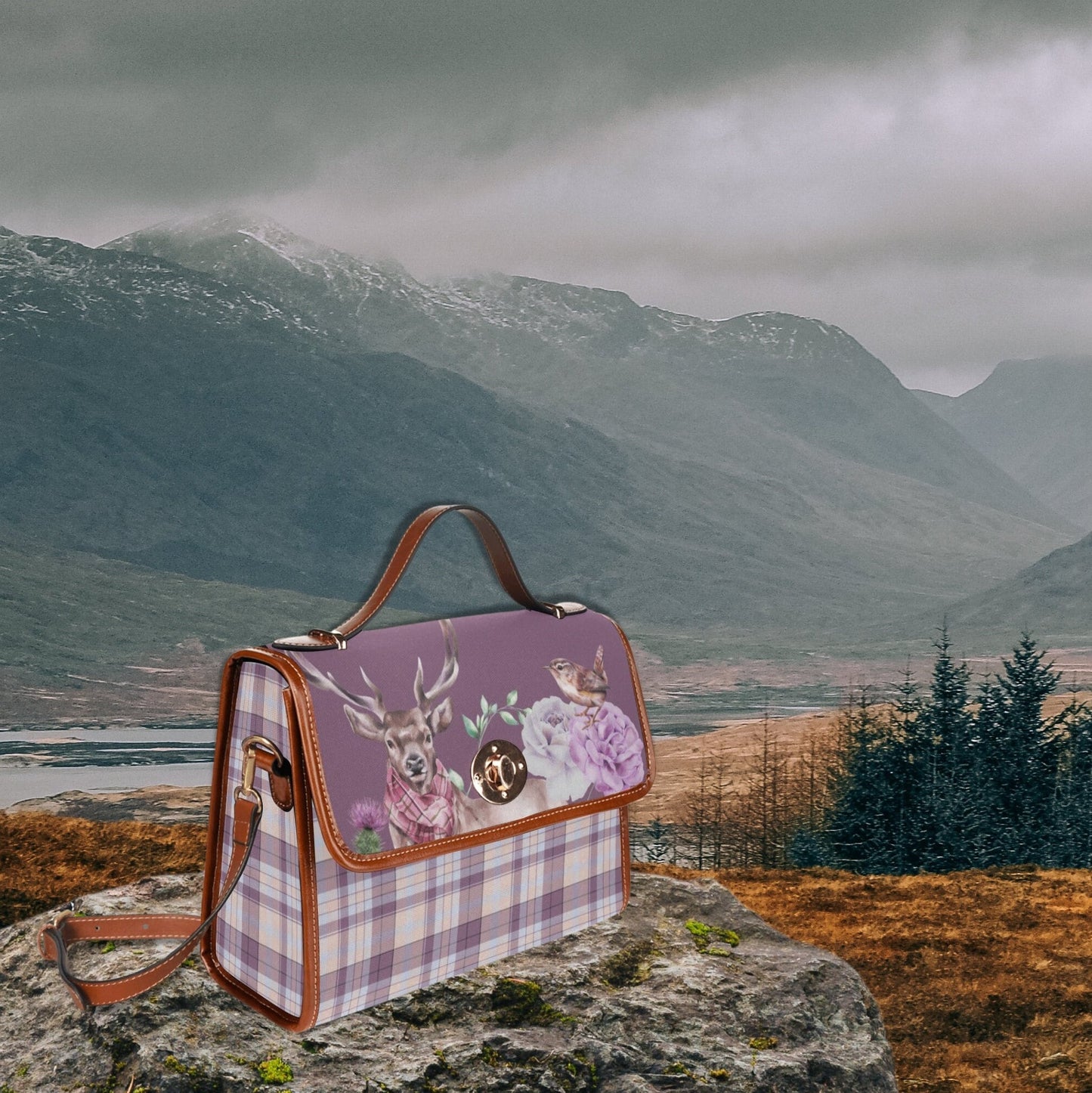 Highland Stag Satchel Bag