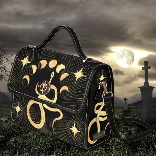 Moon Phase Snake Satchel Bag