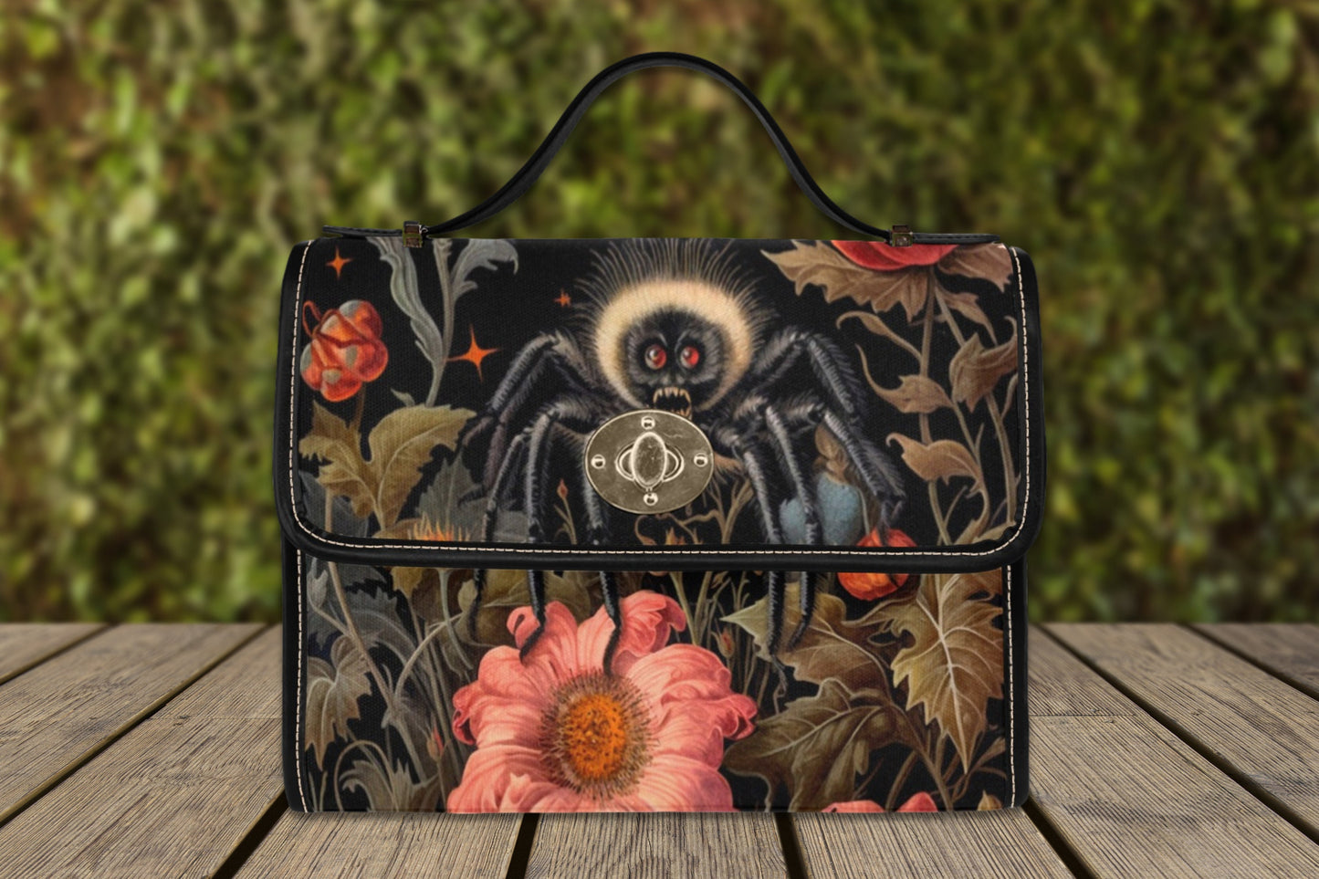 Black Spider Satchel Bag