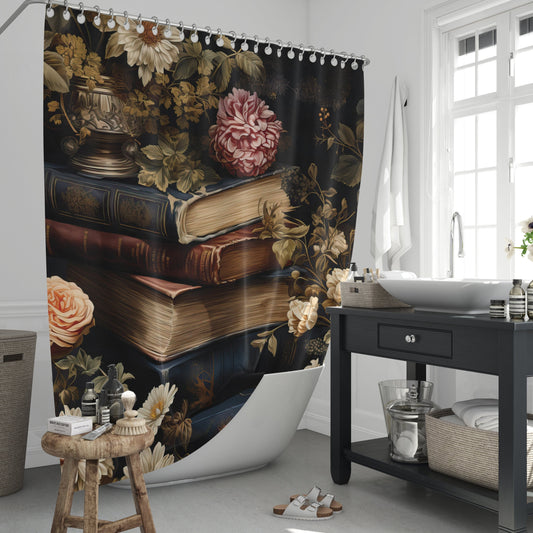 Vintage Books Shower Curtain