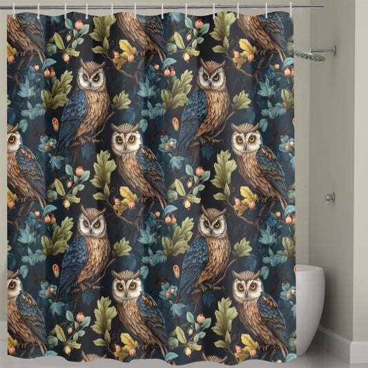 Treetop Owls Shower Curtain