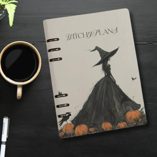 Witchy Gothic Planner Cover & Insert Pages, ring binder notebook A5, planner organiser A5, handbag diary, witchy planner stationary gift