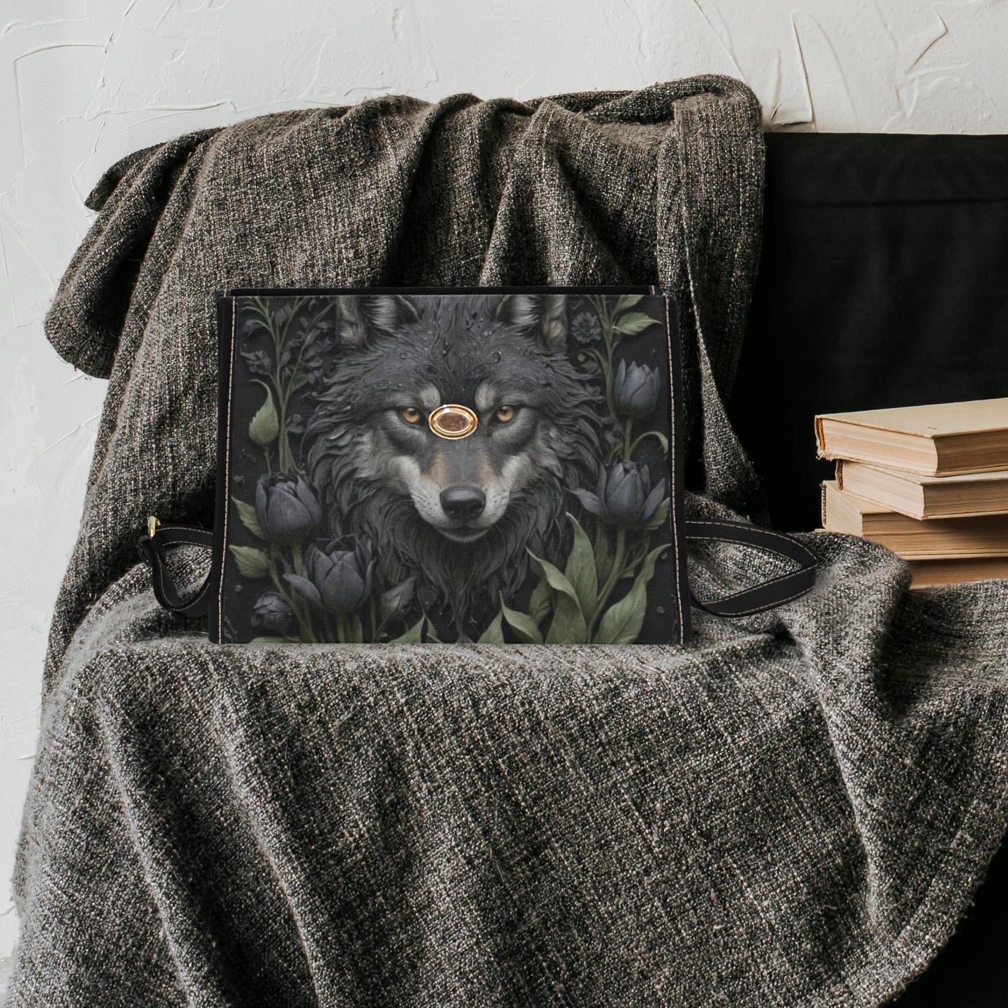 Black Wolf Satchel Bag