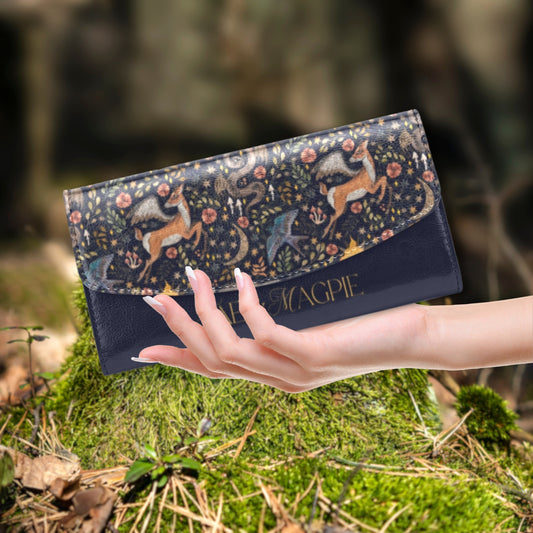 Forest Animals Signature Wallet Purse, cottagecore hare purse, witchy boho purse gift , forestcore rabbit wallet, woodland animal purse