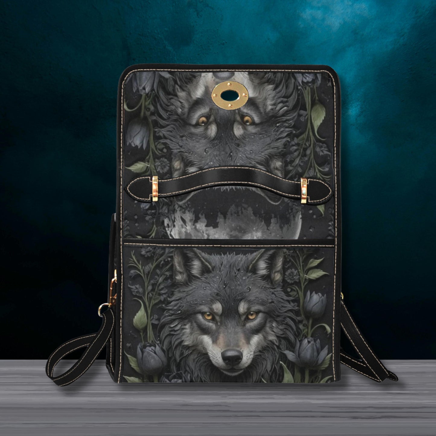 Black Wolf Satchel Bag