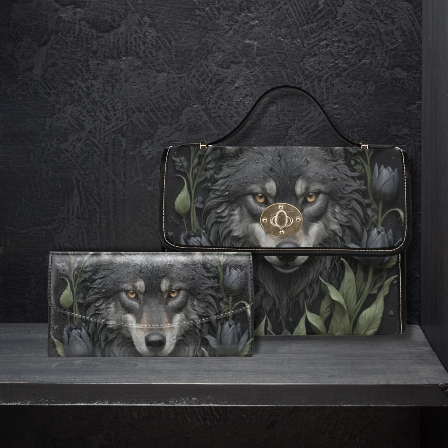 Black Wolf Satchel Bag