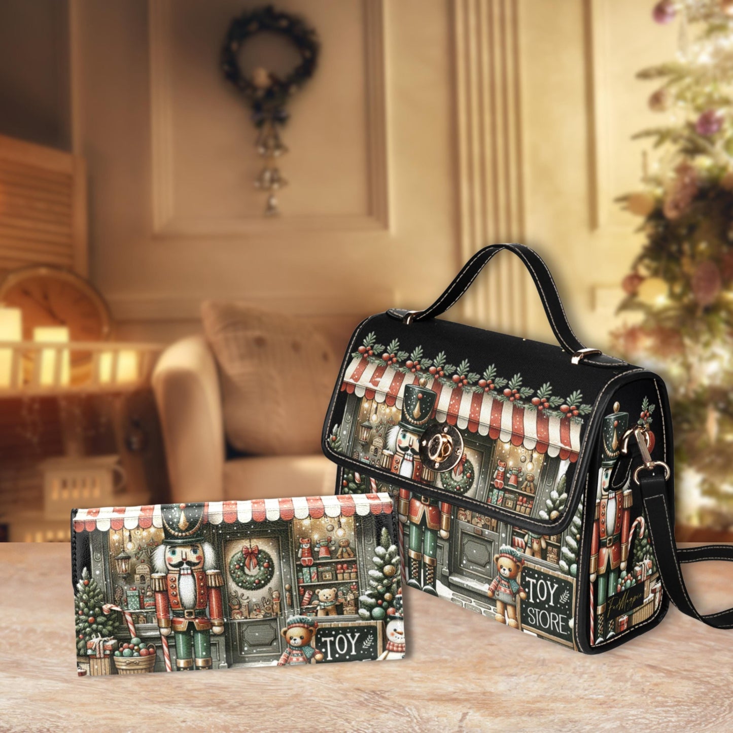 Christmas Shop Satchel Bag