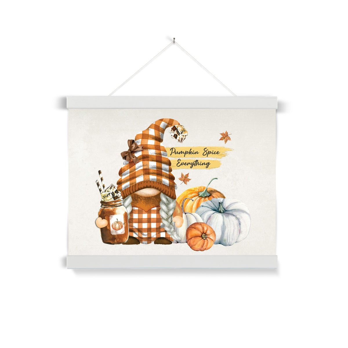 Gnome Pumpkin Spice Hanging Print