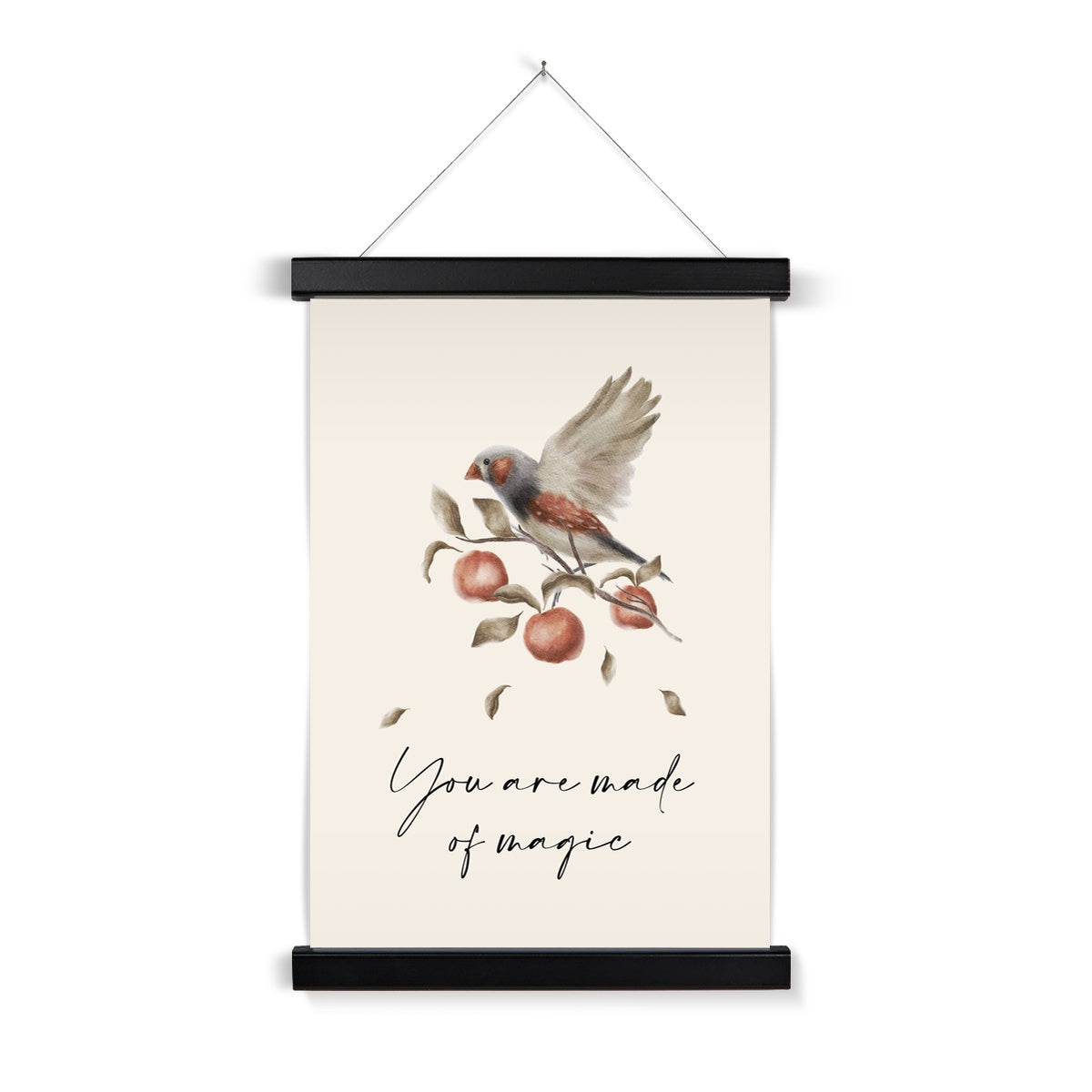 Woodland Bird Art Print With Hanger