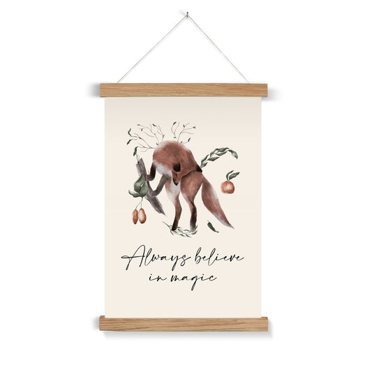 Woodland Fox Art Print with Hanger