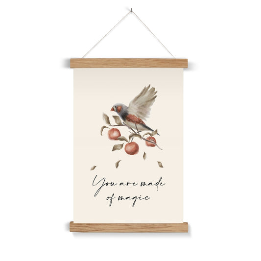 Woodland Bird Art Print With Hanger