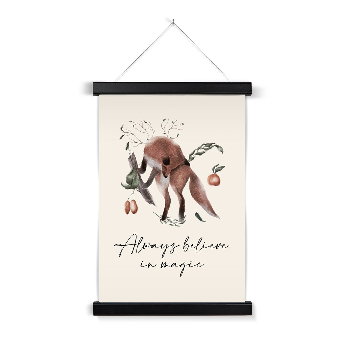 Woodland Fox Art Print with Hanger