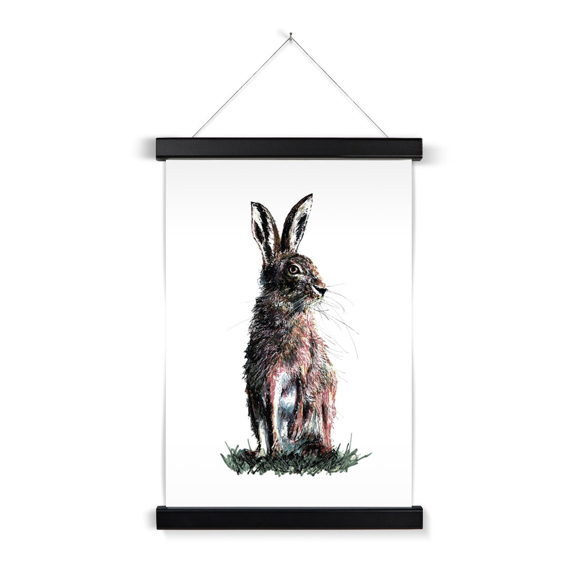 Rustic Hare Art Print With Hanger